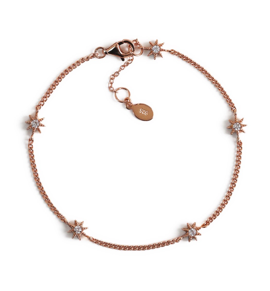 Dainty rose gold star bracelet