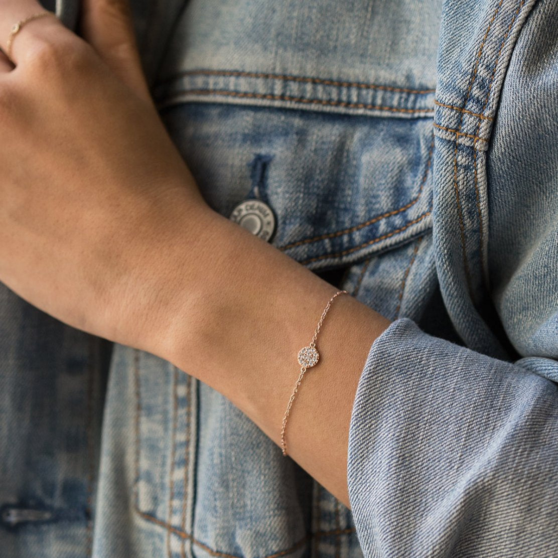 Petite Pavé Disc Bracelet
