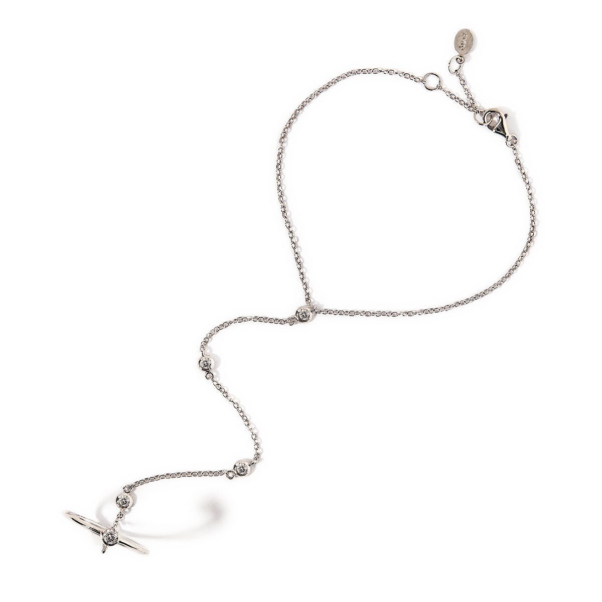 Crystal Pavé Ring Handchain