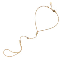 Gold dainty crystal handchain