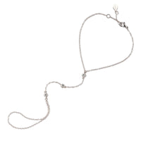 Silver dainty crystal handchain