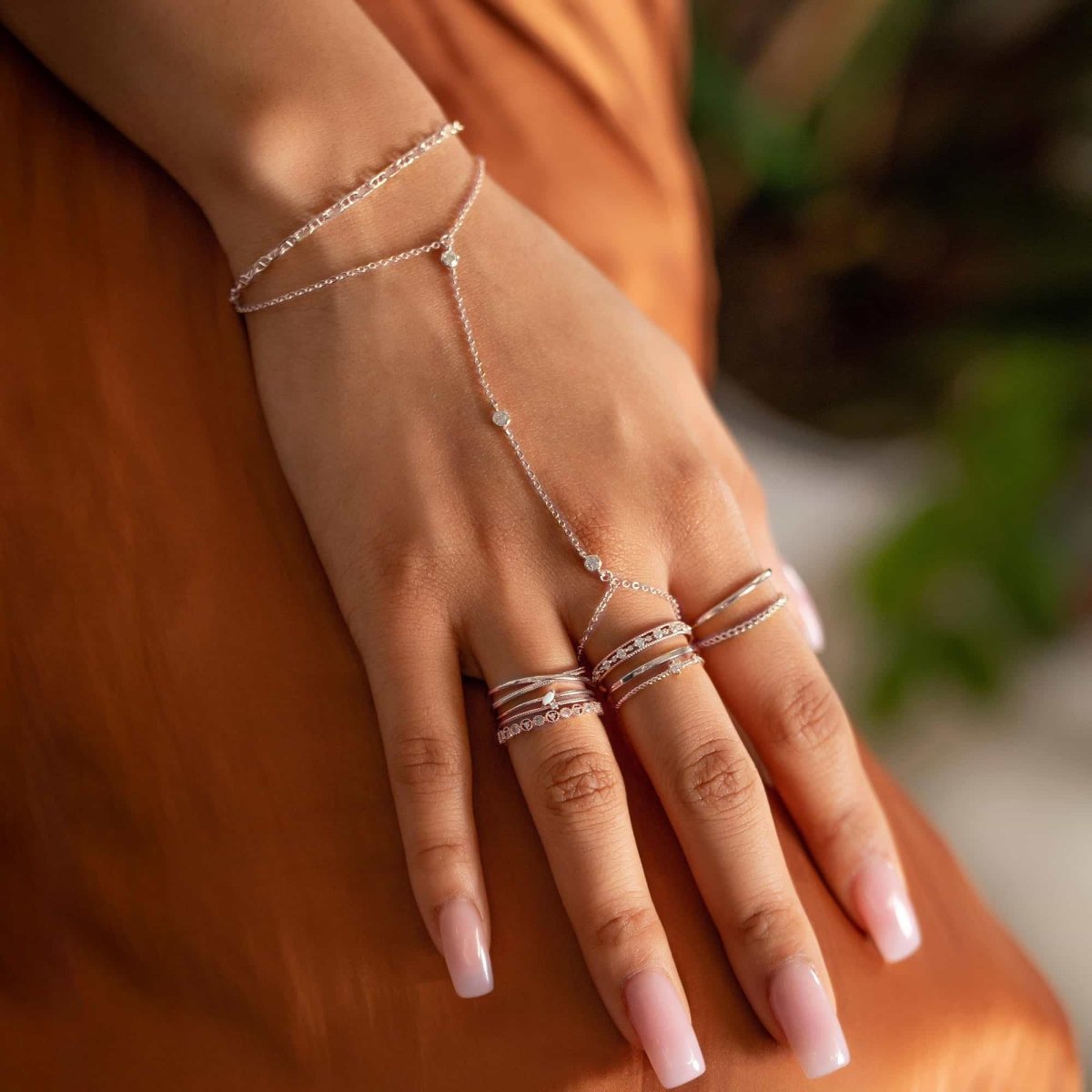 Delicate Slave Bracelet Ring Dainty Sterling Silver Hand Chains AMYO delicate-slave-bracelet-ring-dainty-sterling-silver-hand-chains-amyo