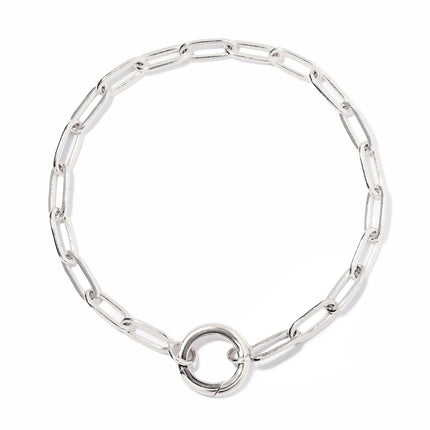 Thick Link Chain Charm Bracelet