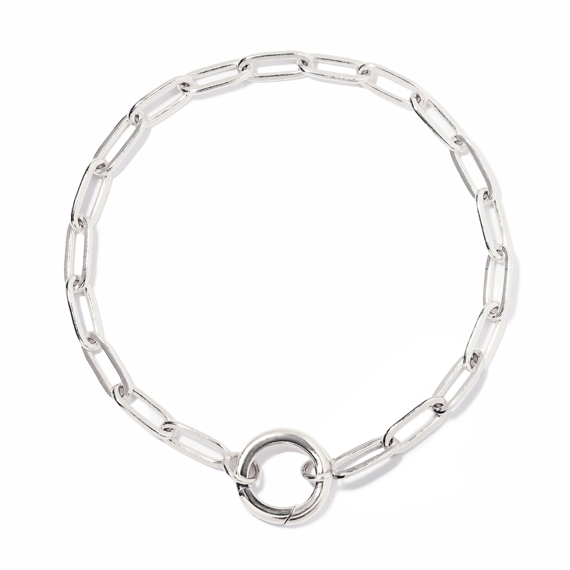 Thick Link Chain Charm Bracelet