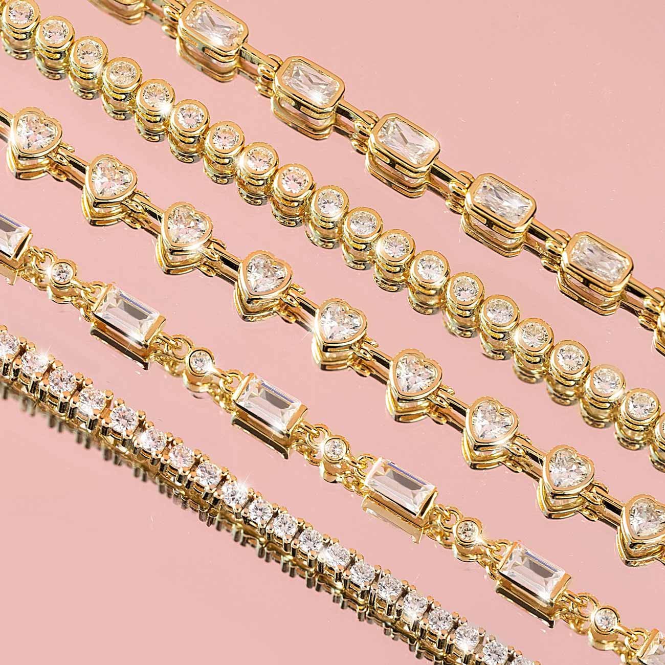 Baguette and Crystal Tennis Bracelet