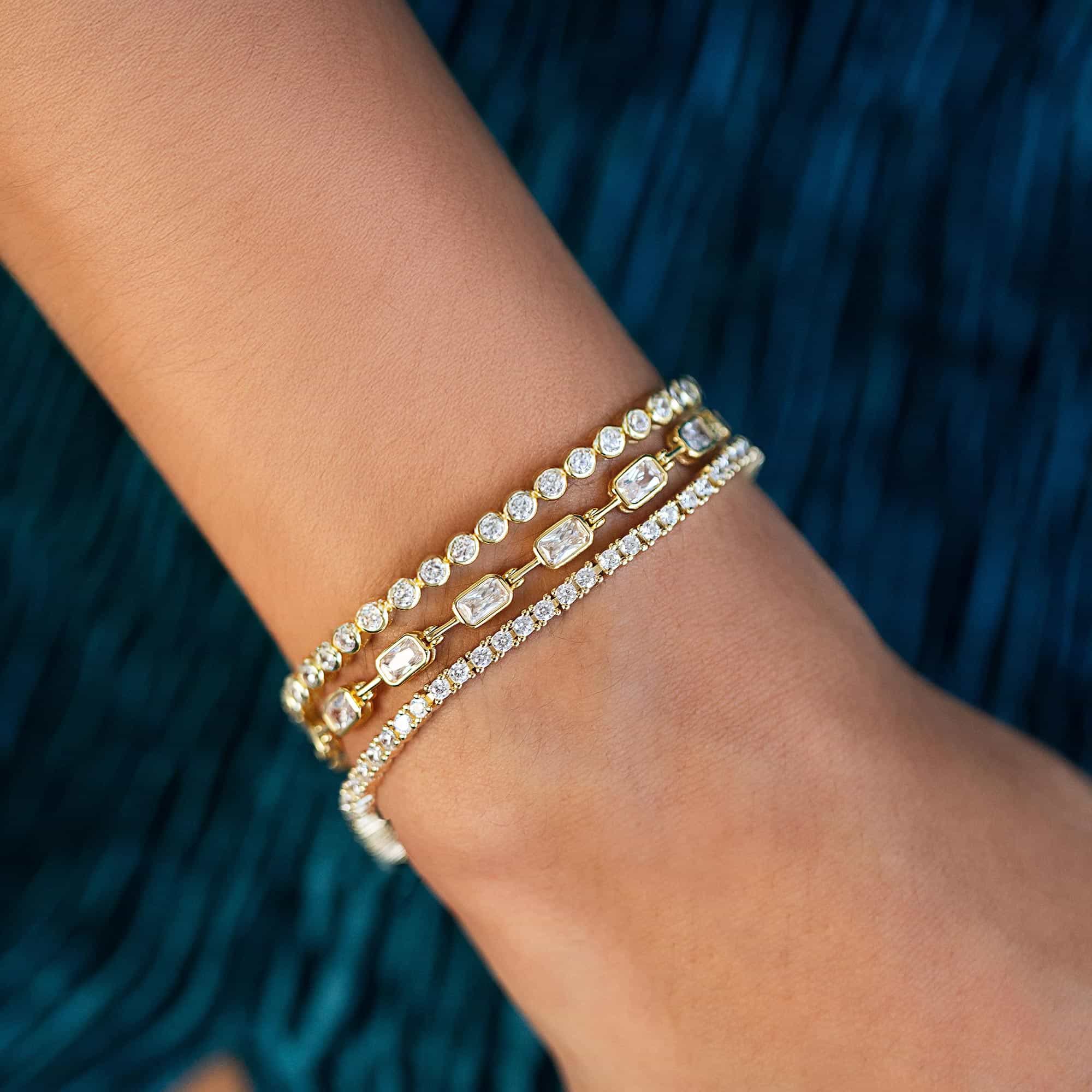 Dainty Crystal Bezel Tennis Bracelet