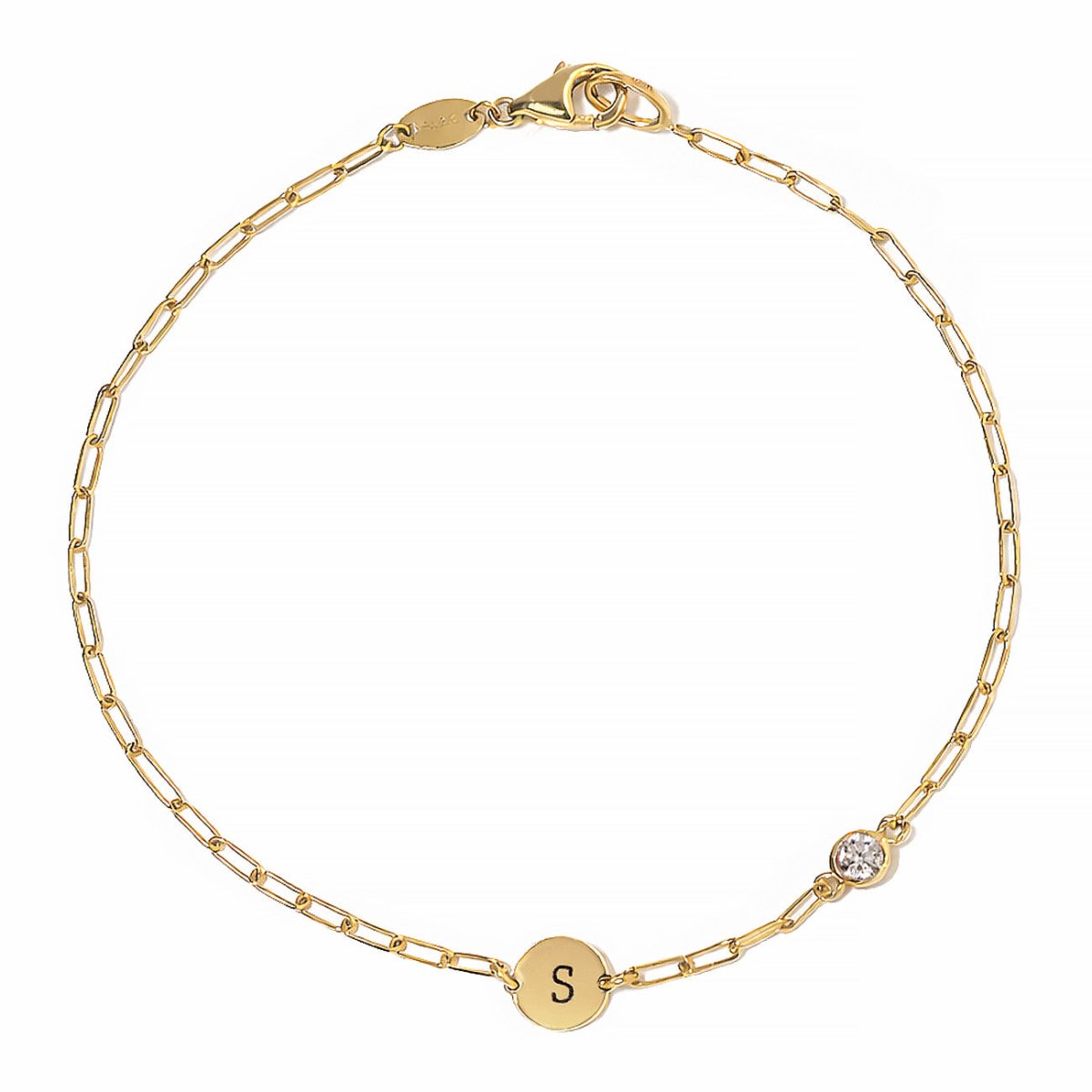 Initial Disc Solitaire Bracelet