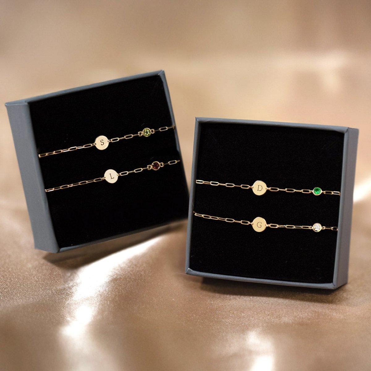 Initial Disc Solitaire Bracelet