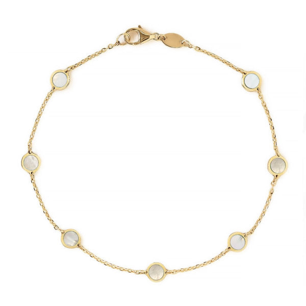 Mother newest of Pearl Gemstone Bracelet - 14kt Rolled Gold -- size 6 to 8 - Bangle bracelet- Gemstone Bracelet