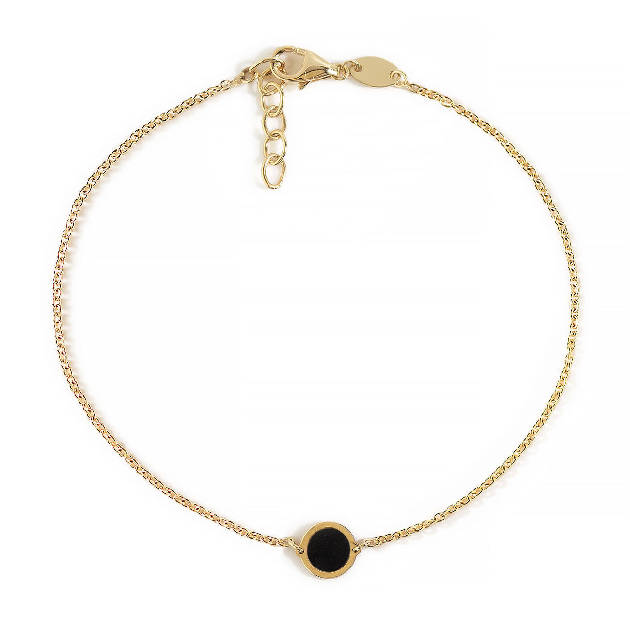 Single Gemstone Circle Bracelet Onyx