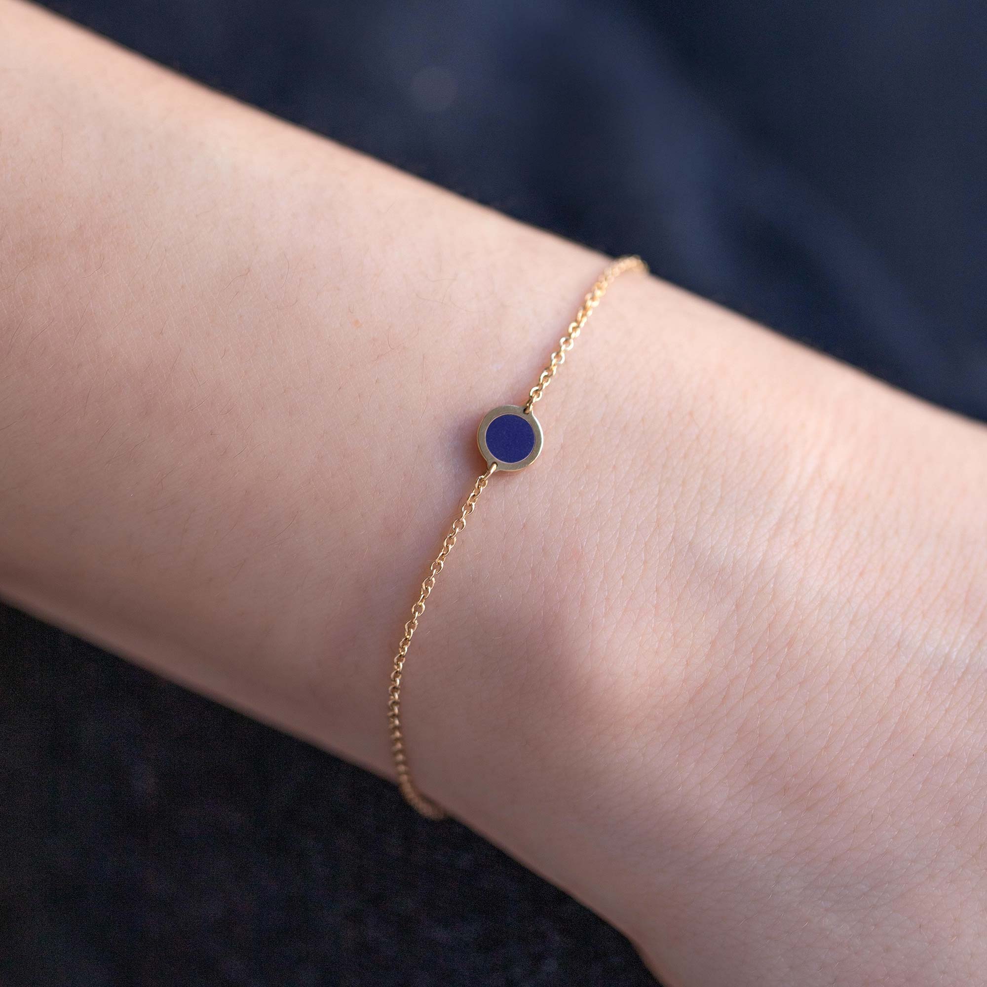 Single Gemstone Circle Bracelet Lapis Lazuli