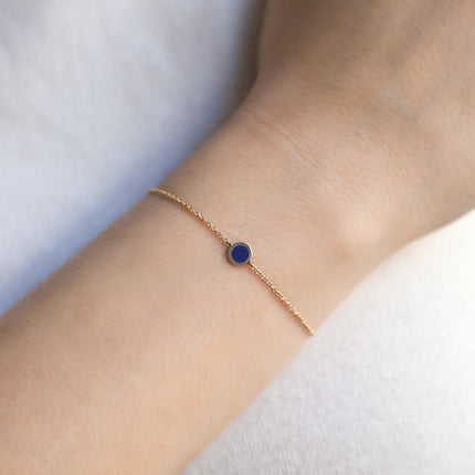 Single Gemstone Circle Bracelet Lapis Lazuli