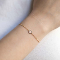 Single Gemstone Circle Bracelet Rose Quartz
