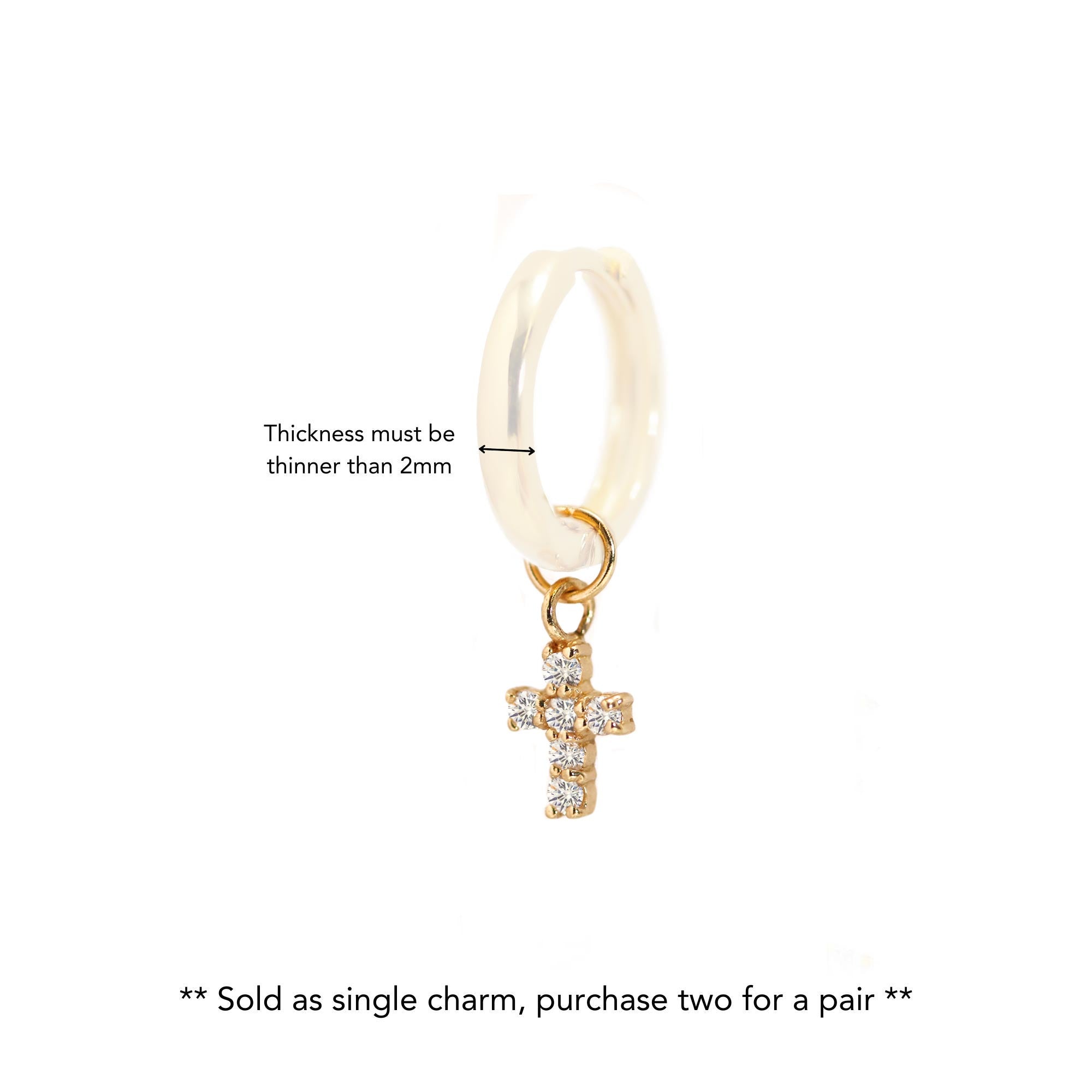 Tiny Cross Earring Charm