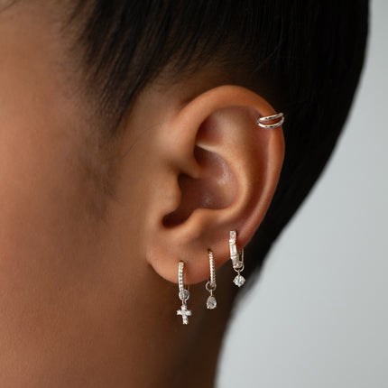 Tiny Pear Gemstone Earring Charm Moissanite