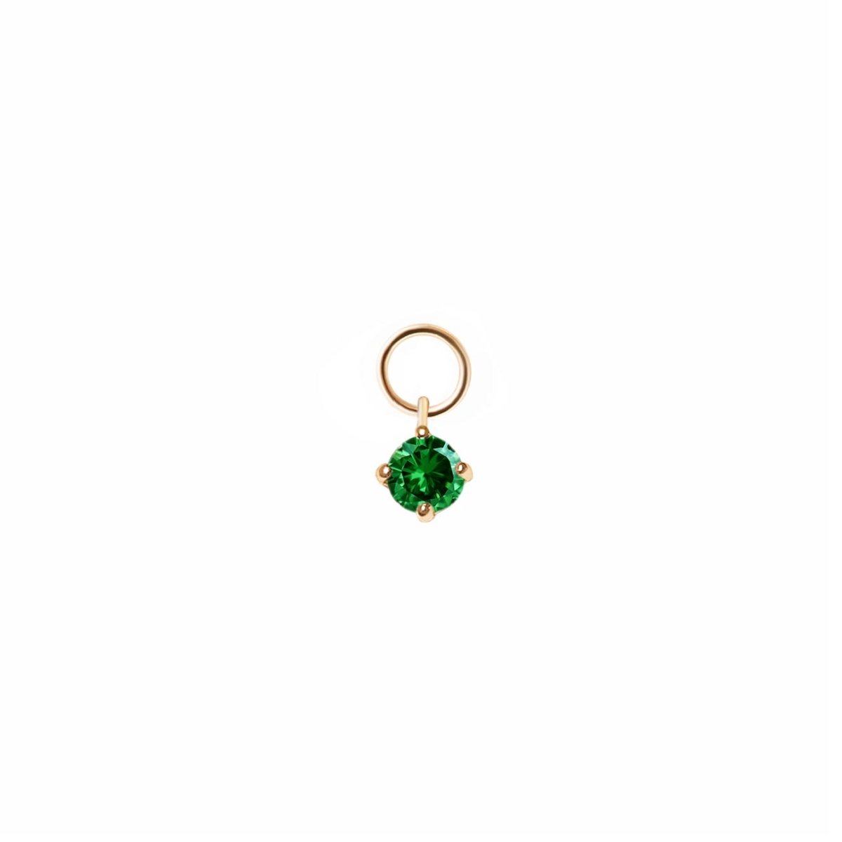 Tiny Gemstone Earring Charm Emerald