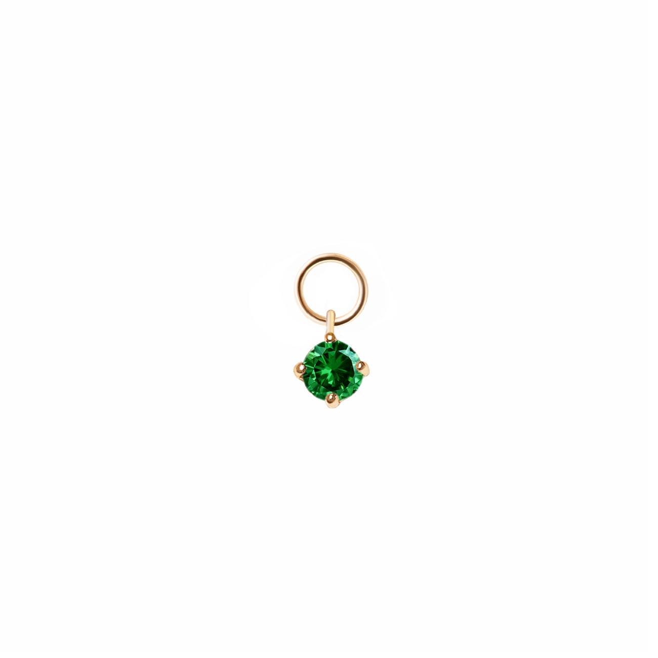 Emerald & Diamond 14K Gold Earring Charms