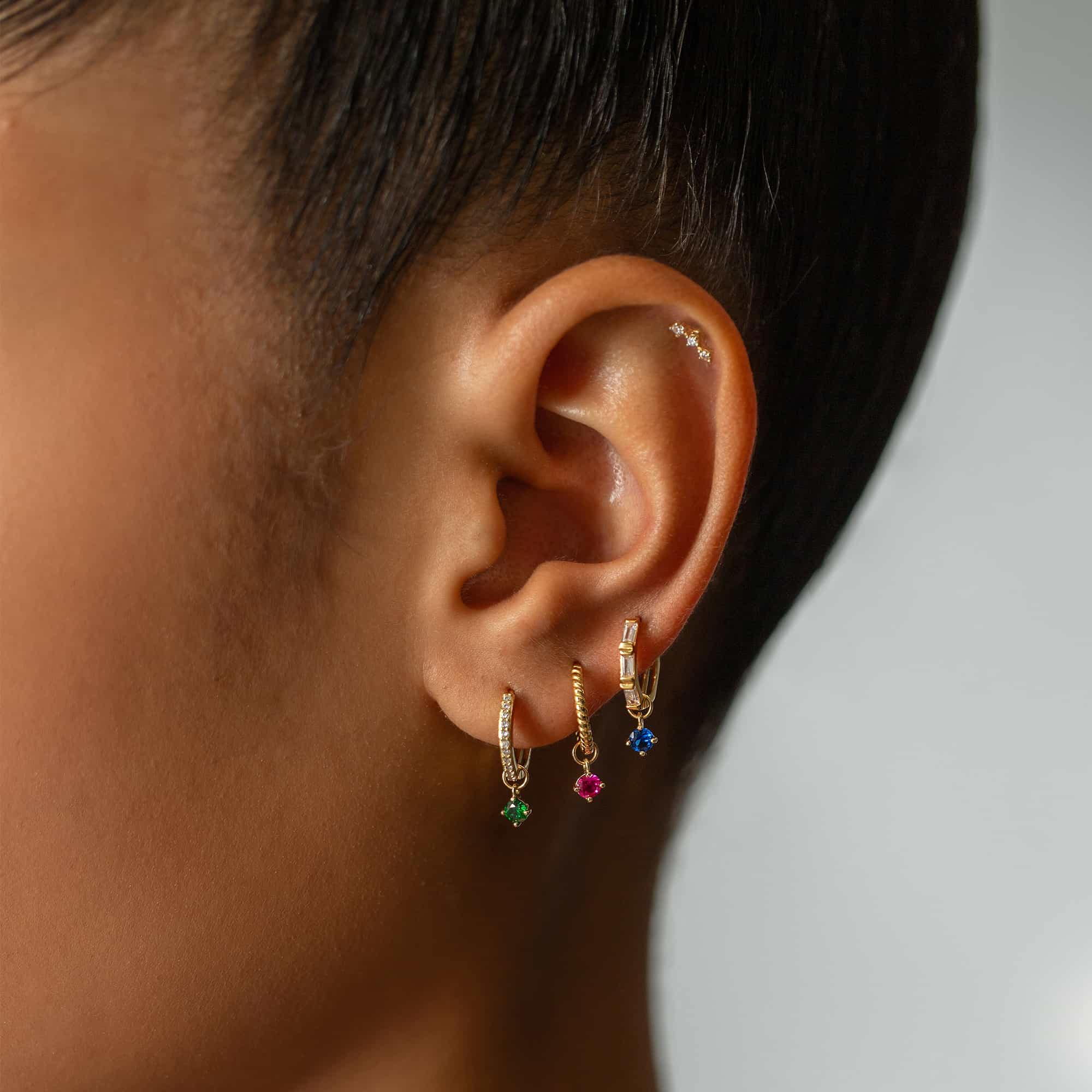 Tiny Curved Pavé Stud