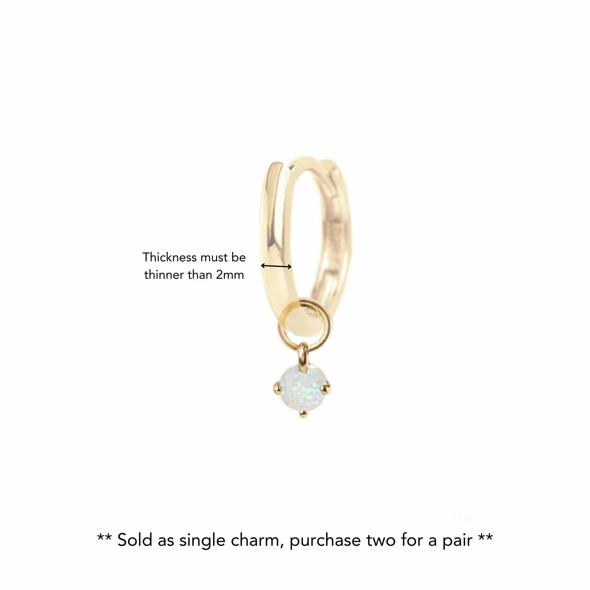 Tiny Gemstone Earring Charm Opal