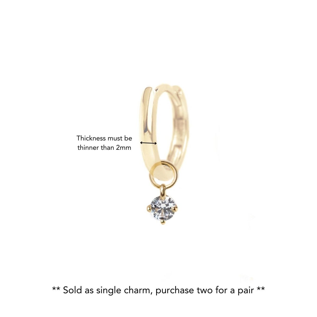 Tiny Gemstone Earring Charm Blue Sapphire