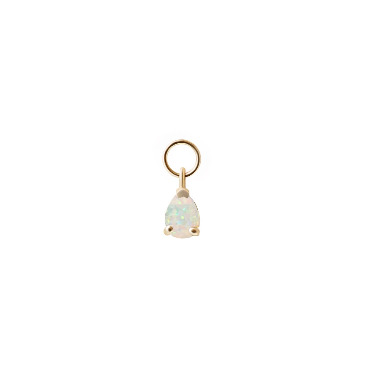 Tiny Pear Gemstone Earring Charm Opal