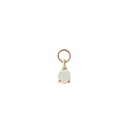 Tiny Pear Gemstone Earring Charm Opal