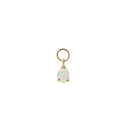 Tiny Pear Gemstone Earring Charm Opal