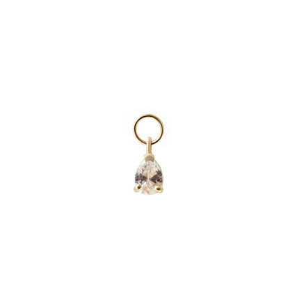 Tiny Pear Gemstone Earring Charm Moissanite