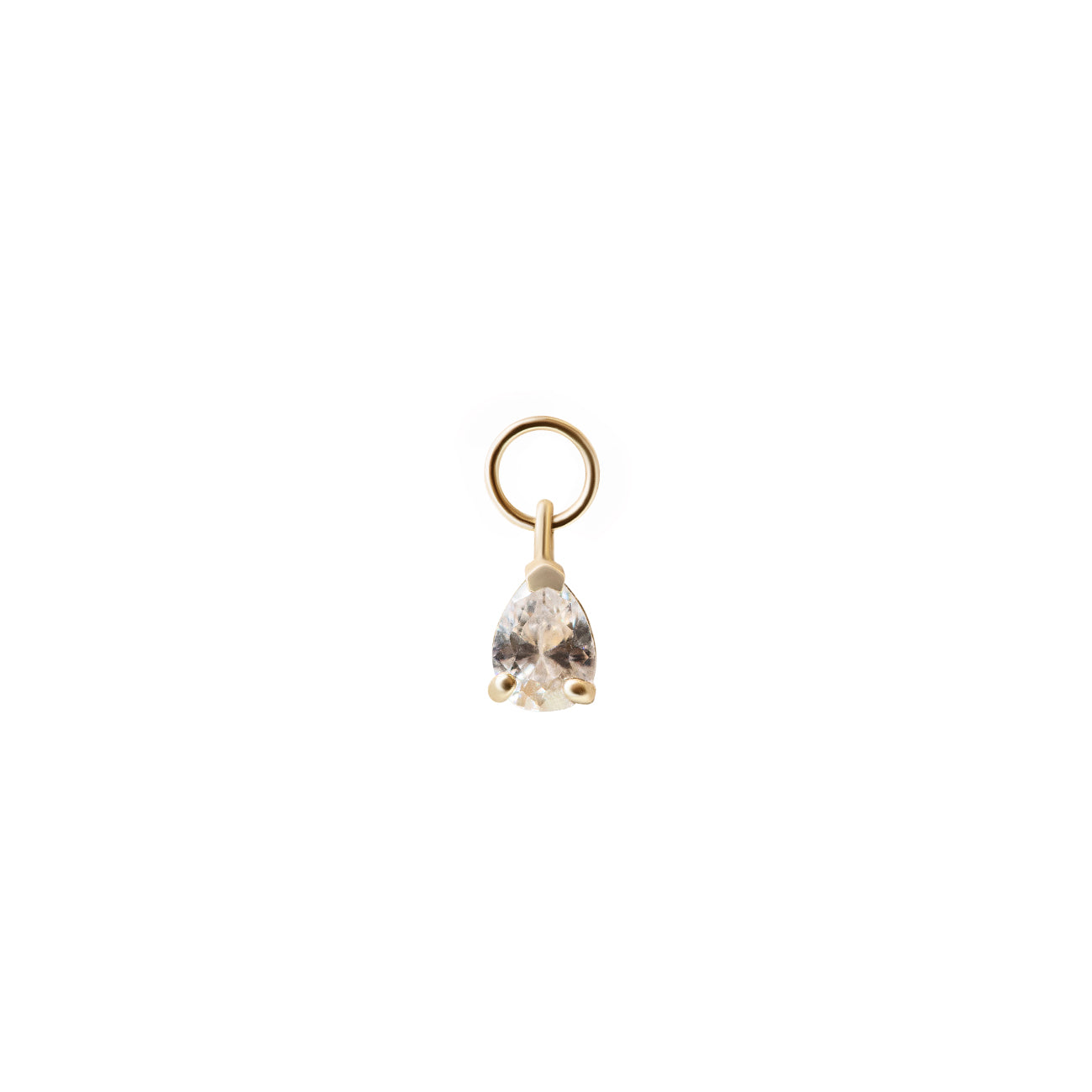 Tiny Pear Gemstone Earring Charm Moissanite