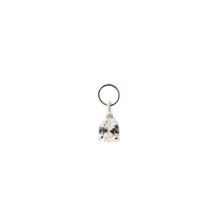 Tiny Pear Gemstone Earring Charm Moissanite