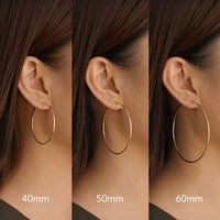 Measurements of the different sized gold vermeil thin hoops. 