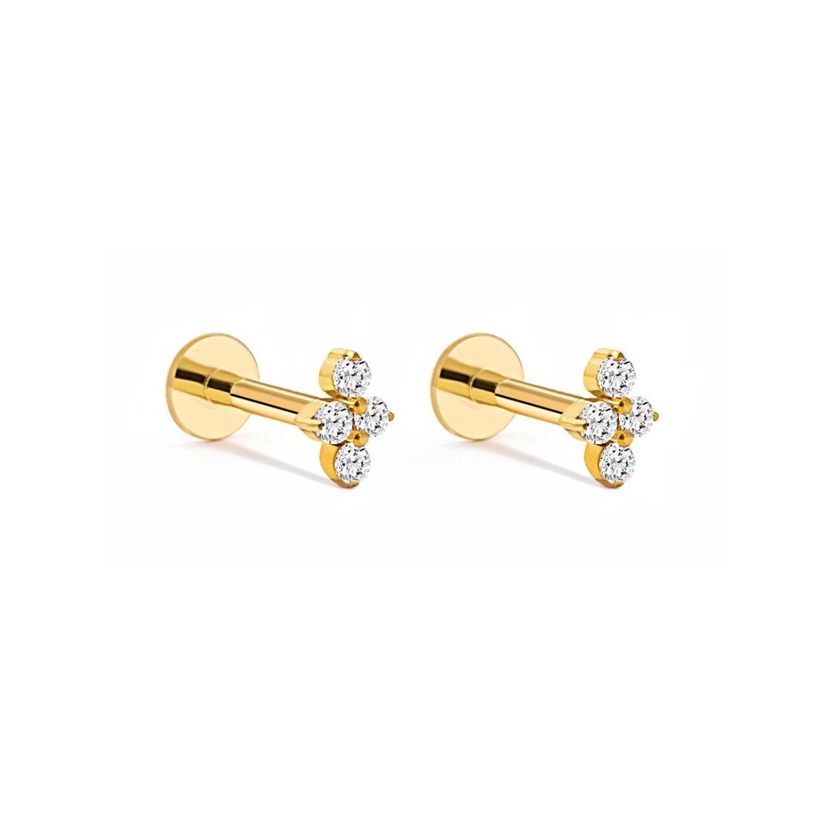 Tiny Quad Crystal Flat Back Studs