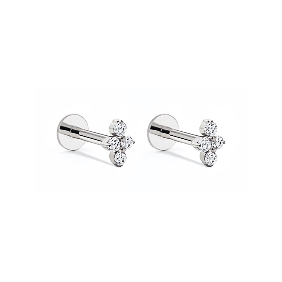 Tiny Quad Crystal Flat Back Studs