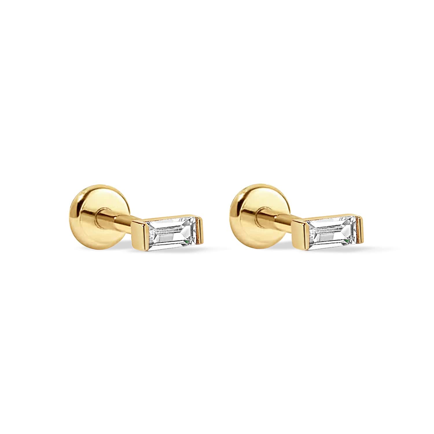 Crystal Baguette Flatback Studs