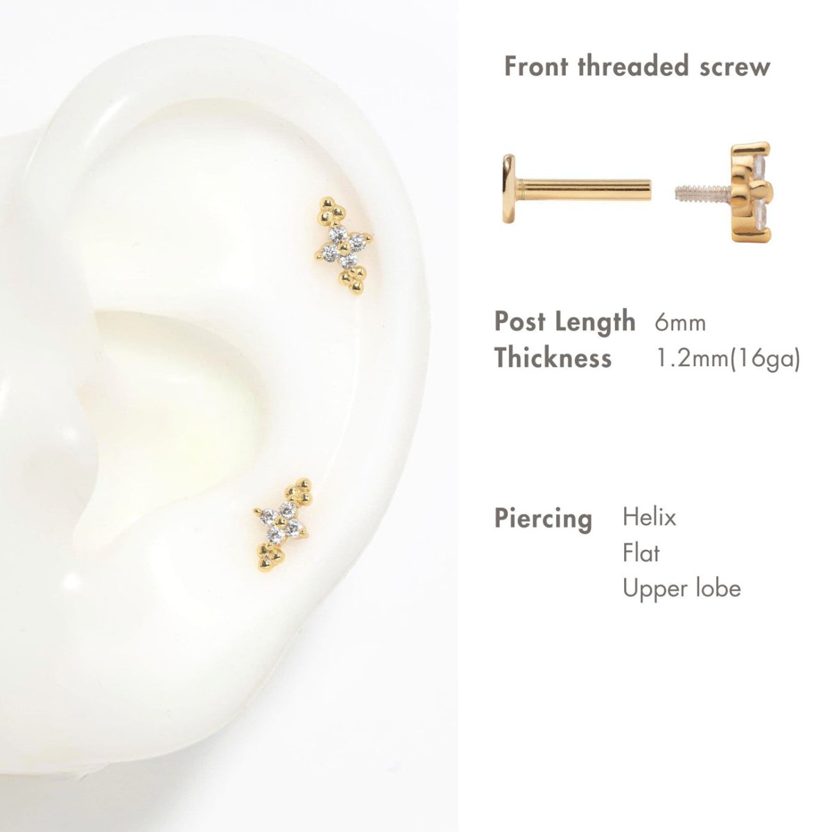 Crystal Flor Cluster Flat Back Studs