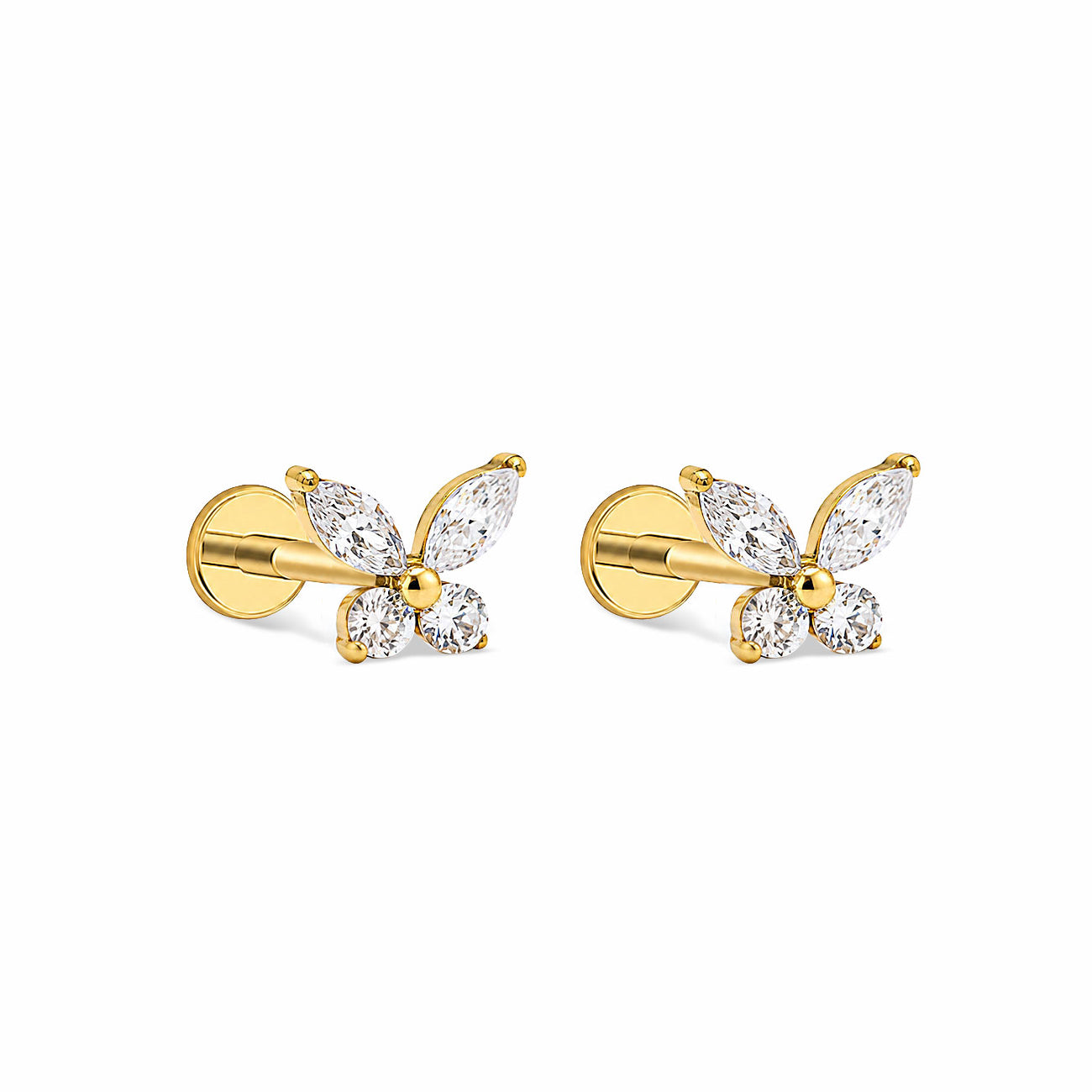 Crystal Butterfly Flatback Studs