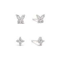 Tiny Butterfly Flor Studs Set