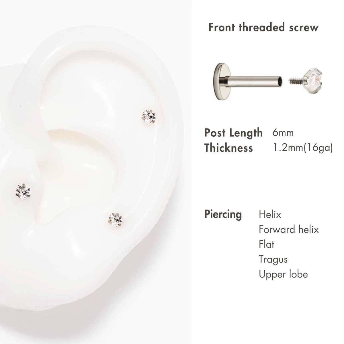 Tiny Heart Crystal Flat Back Studs