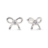 Bezel Crystal Bow Studs