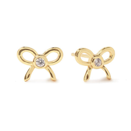 Bezel Crystal Bow Studs