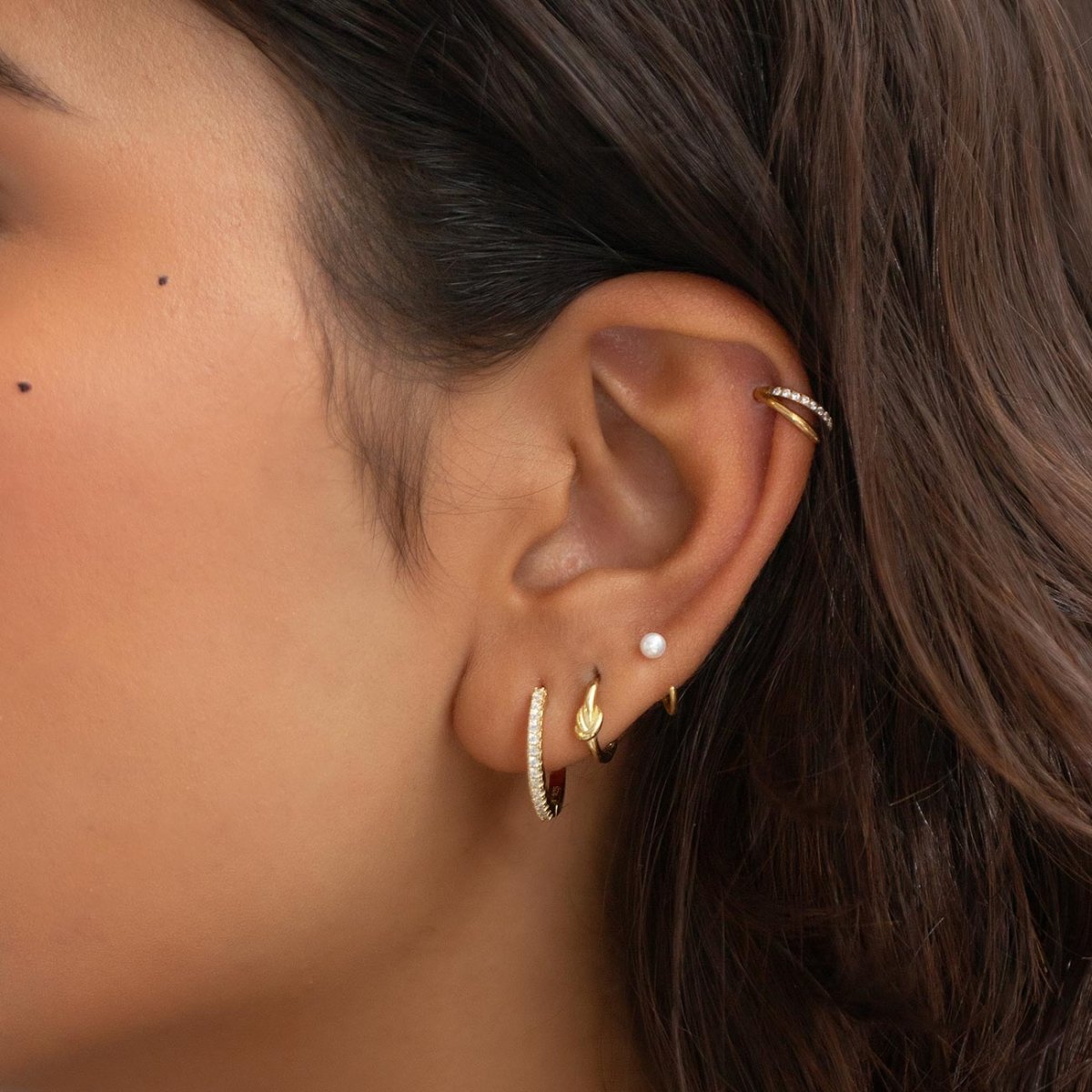 Thin Pavé Small Hoops