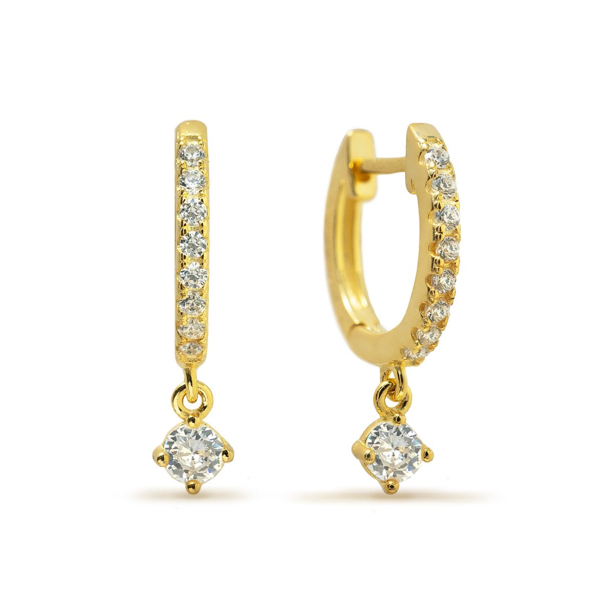 Tiny Gemstone Pavé Huggies White Zirconia