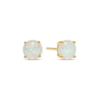 Solitaire Opal Stud Earrings