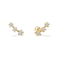 Dainty Pavé Curved Bar Studs