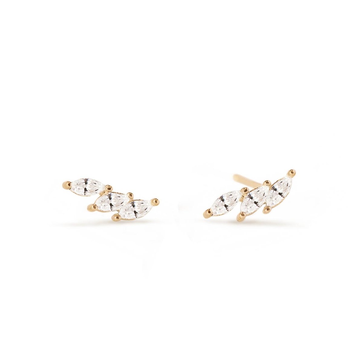 Tiny Marquise Curve Studs