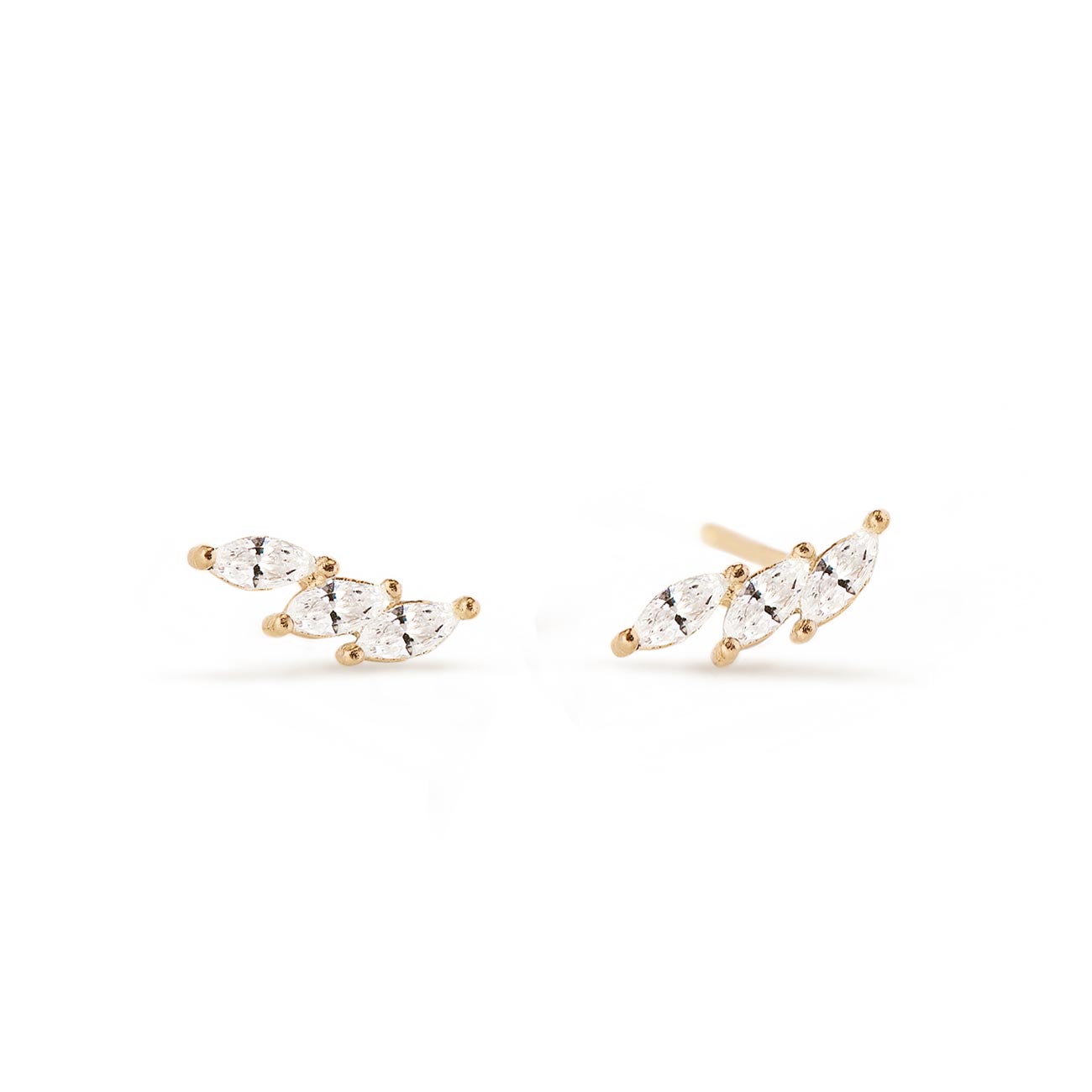 Tiny Marquise Curve Studs
