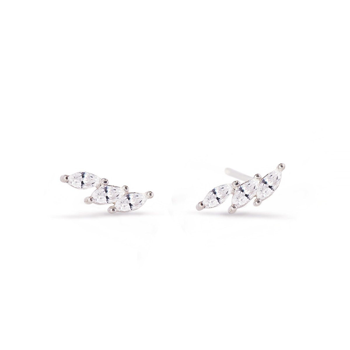 Tiny Marquise Curve Studs