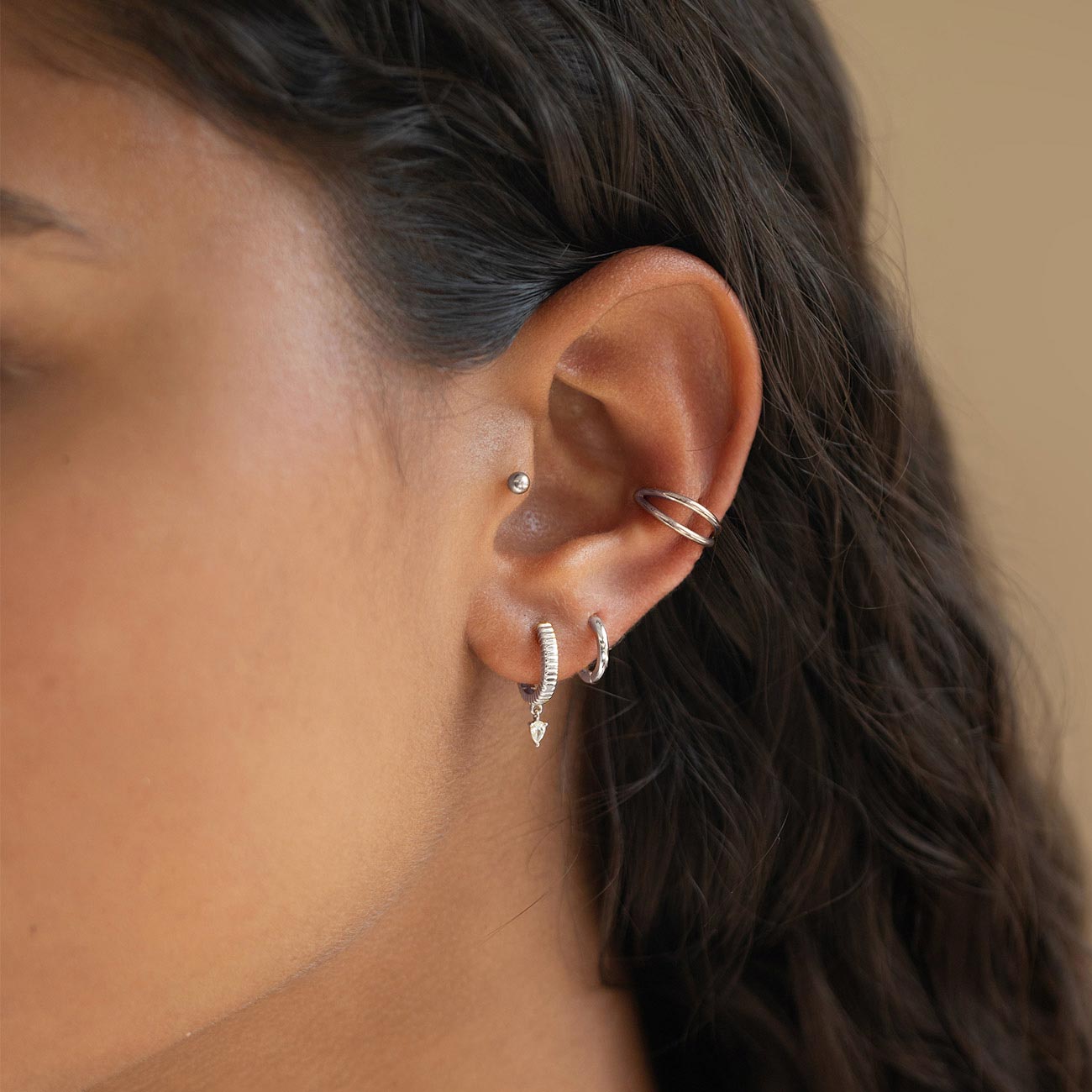 Cartilage Double Hoop Earring