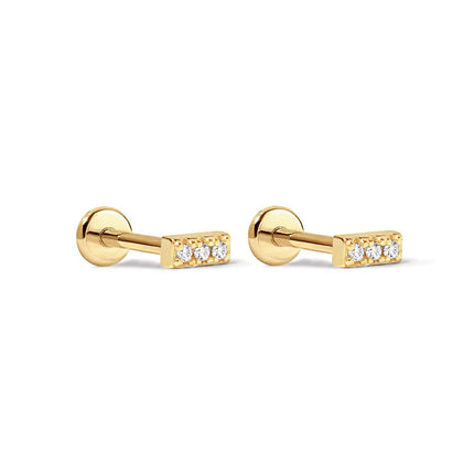 Tiny Pavé Bar Flat Back Studs