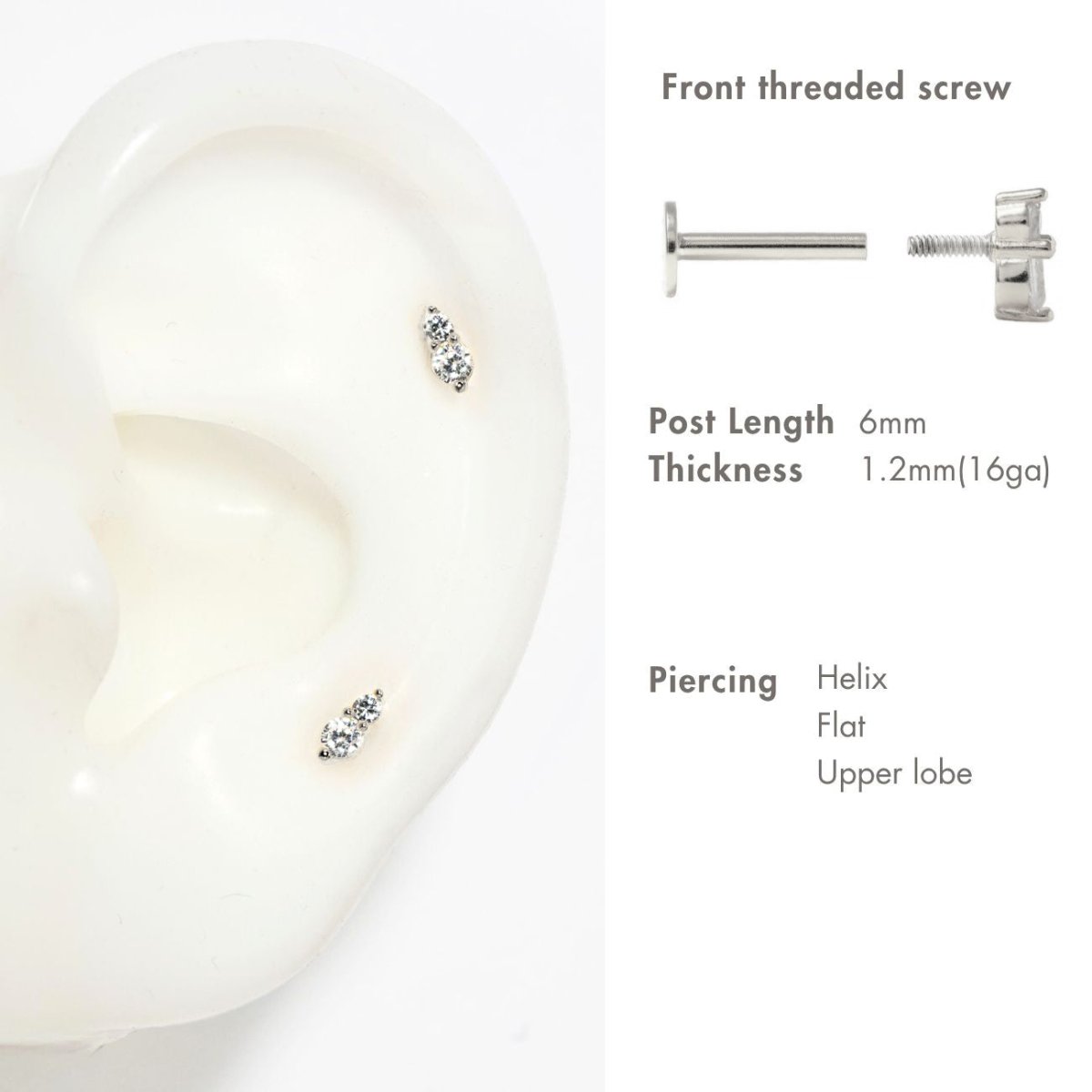 Tiny Pavé Duo Studs